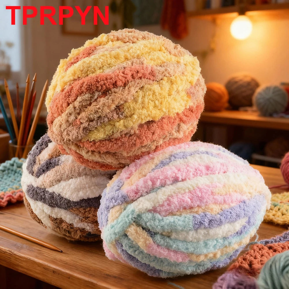 Chunky Chenille Yarn for Knitting and Crochet