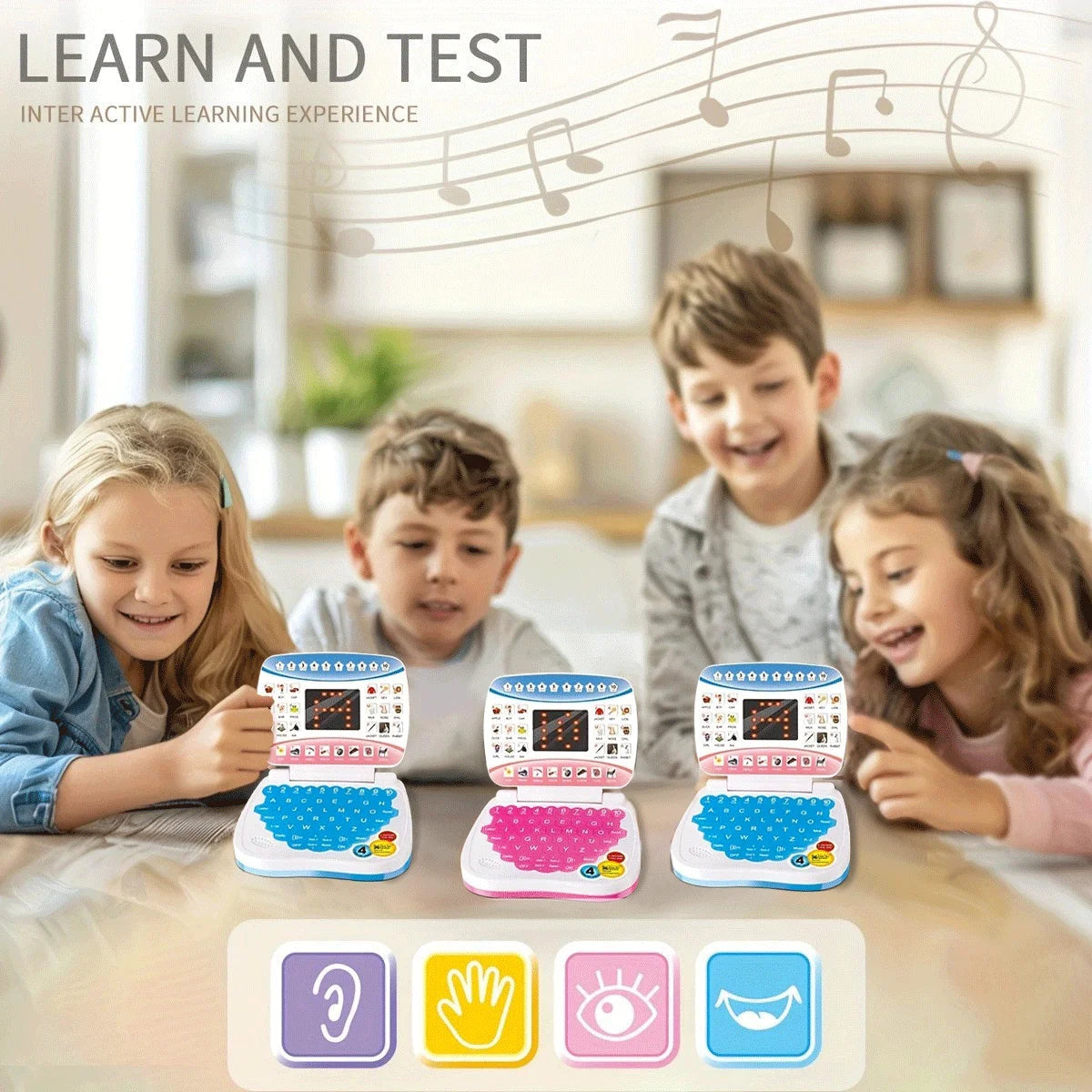 Interactive Learning Computer Toy for Kids with Music & Games