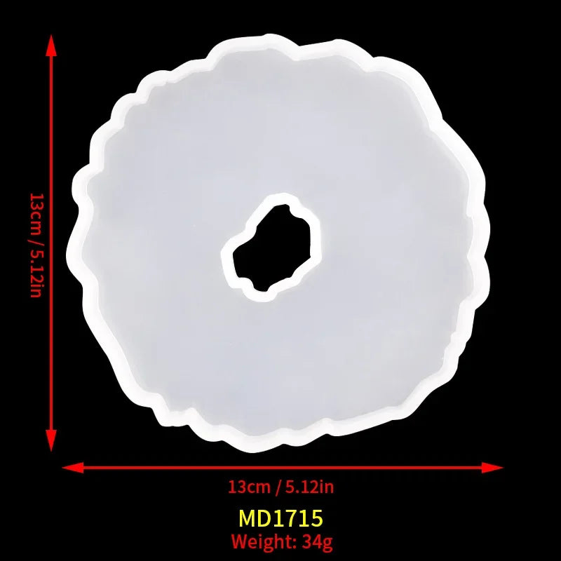 Flower-Shaped Silicone Coaster Mold for Epoxy Resin DIY