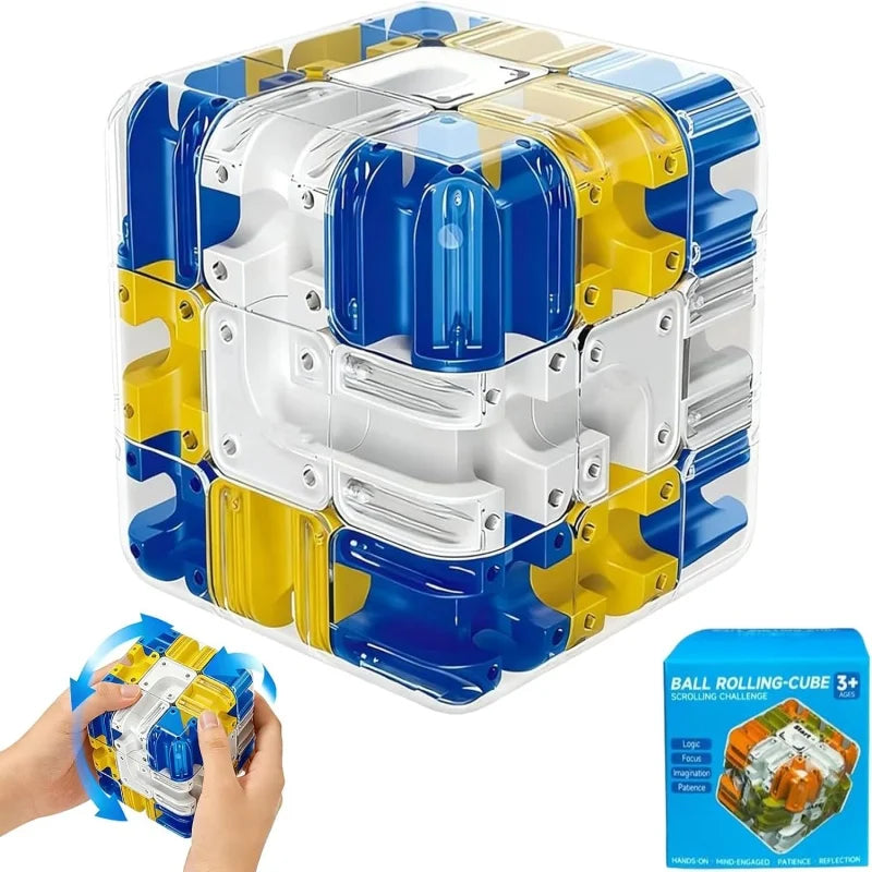 3D Rolling Ball Maze Cube Puzzle Toy