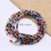 A circular strand of multicolored faceted crystal rondelle beads for jewelry making