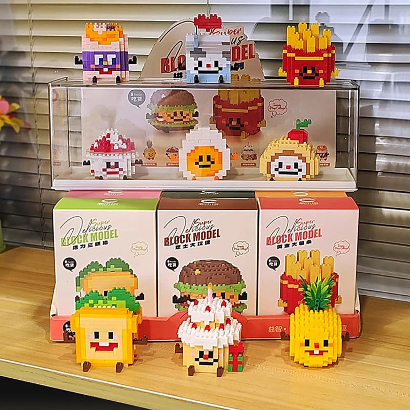 Cute Food Micro Building Blocks – Fruit & Cake Miniature Sets