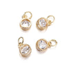 Gold-toned rhinestone heart charms for jewelry making with jump rings