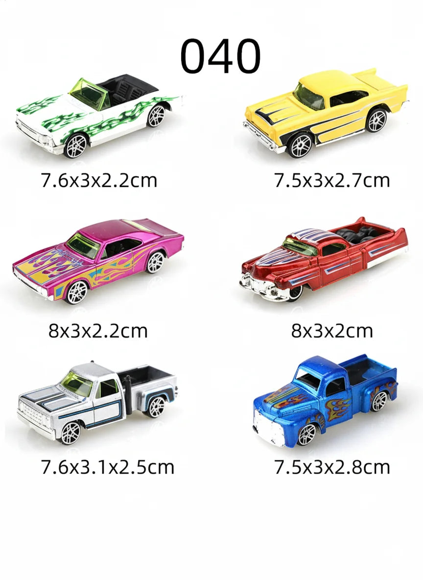 1:64 Scale Die-Cast Sports Car & Pickup Truck Set (6-Pack)