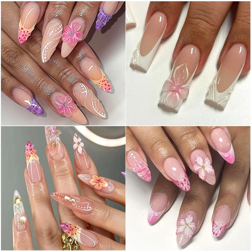 Floral Silicone Nail Art Stencils for 3D Design