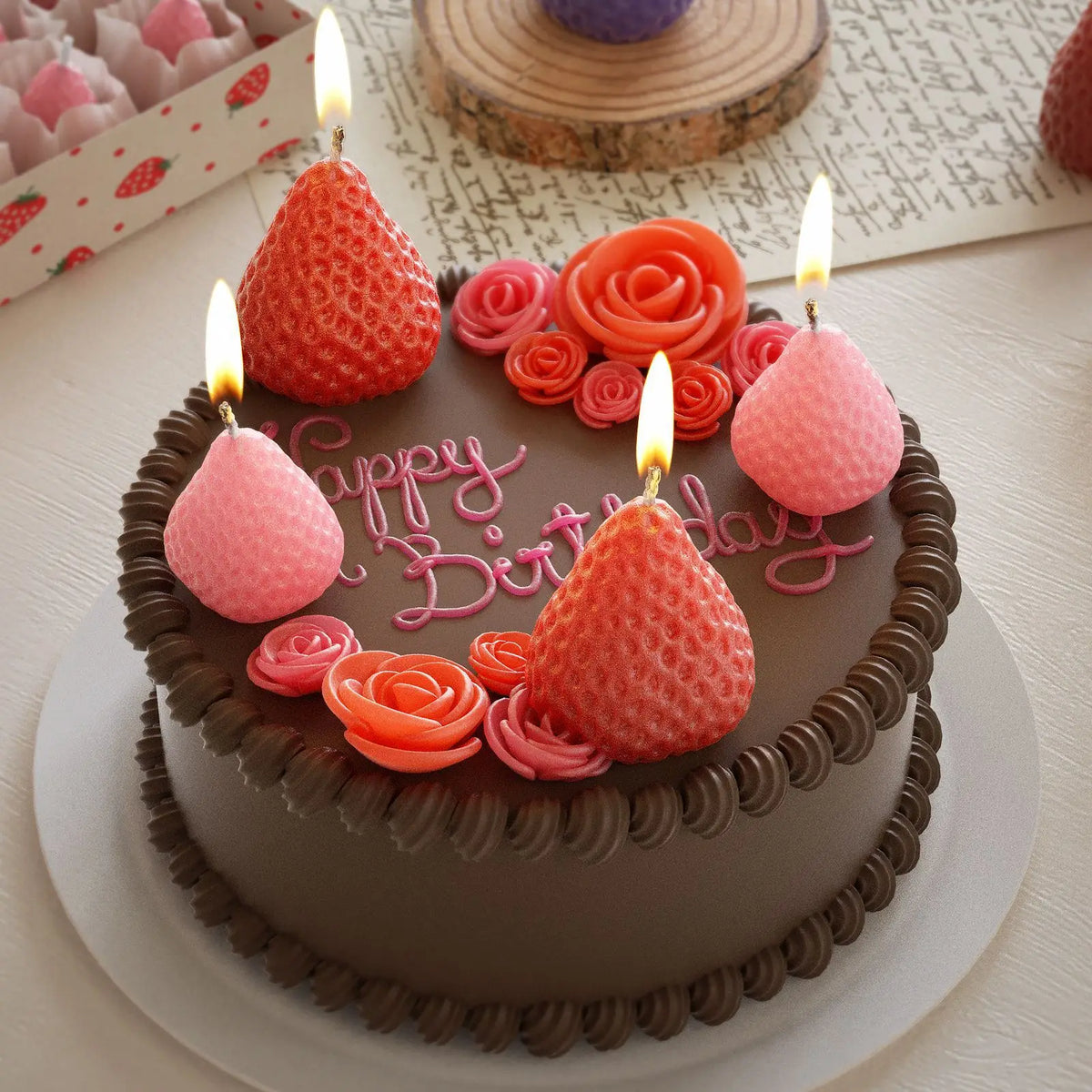 Strawberry Shaped Silicone Candle Mold for DIY Crafts