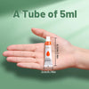 A hand holds a tube of 5ml acrylic color paint, demonstrating the product size.