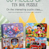 A collection of colorful jigsaw puzzles featuring animals and vehicles for children's early education.