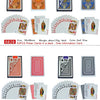 A set of waterproof plastic playing cards featuring various designs and an information card.