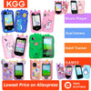 A collection of colorful kids' smart touchscreen phones featuring dual cameras, music player functions, and habit tracker fea