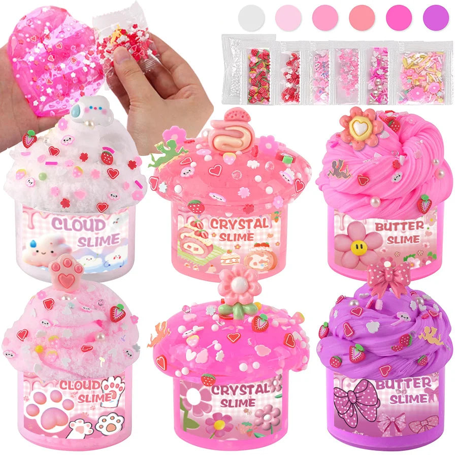 Cute Cloud Slime Party Pack (6 Containers)