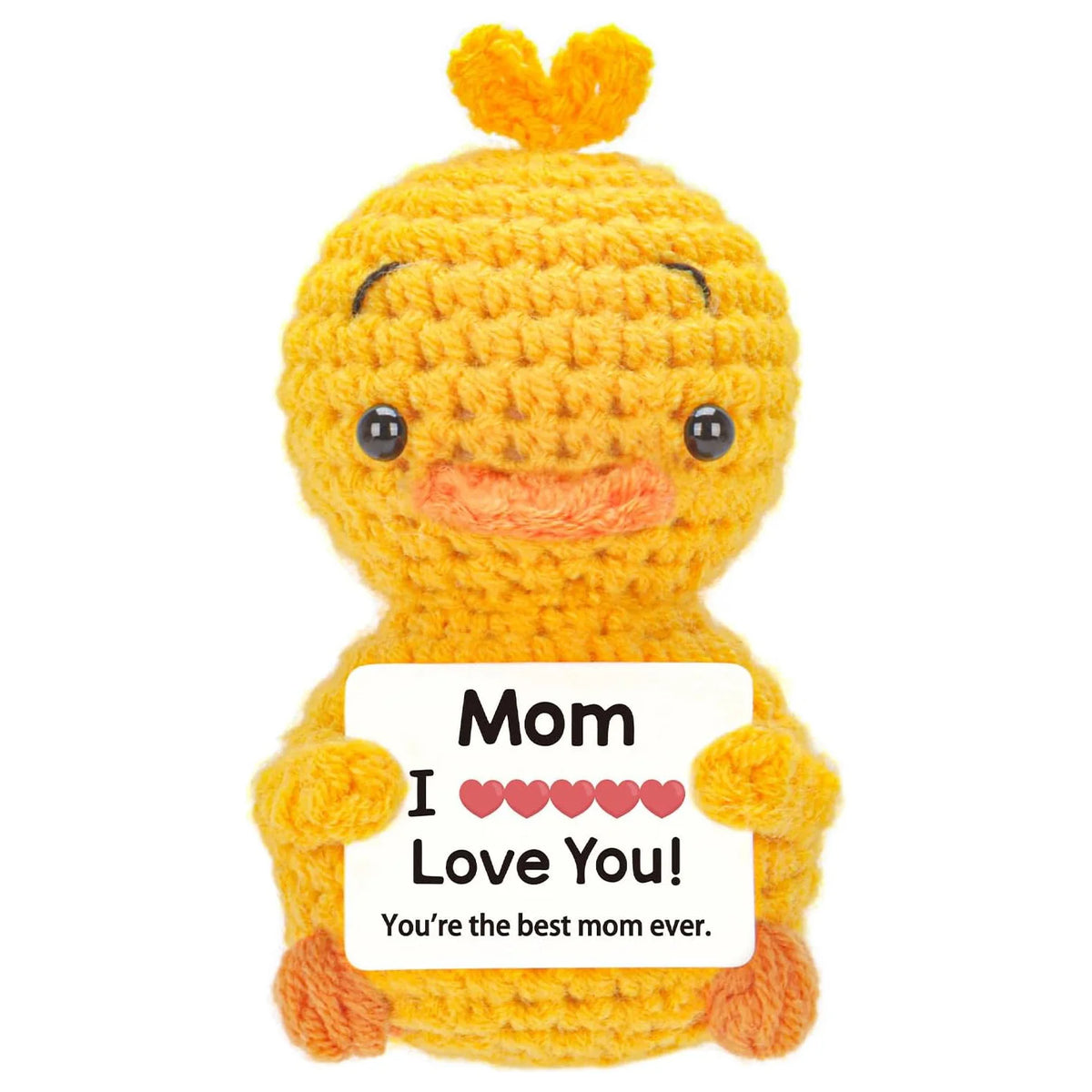Handmade Crochet Hedgehog Doll with Positivity Card
