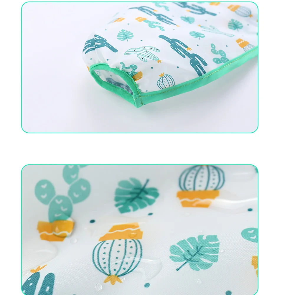 Waterproof Long-Sleeve Baby Bib with Art Smock Design
