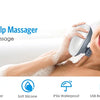 A woman is using a Windaily handheld scalp massager for a relaxing massage.