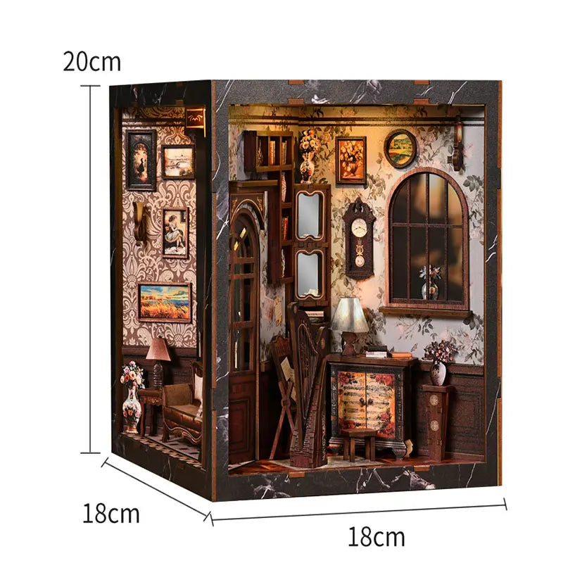 DIY Wooden Book Nook Kit — Miniature Dollhouse 3D Puzzle Bookend