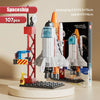 A set of police helicopter and SWAT carrier vehicle building blocks featuring a red tower and white aircraft model.