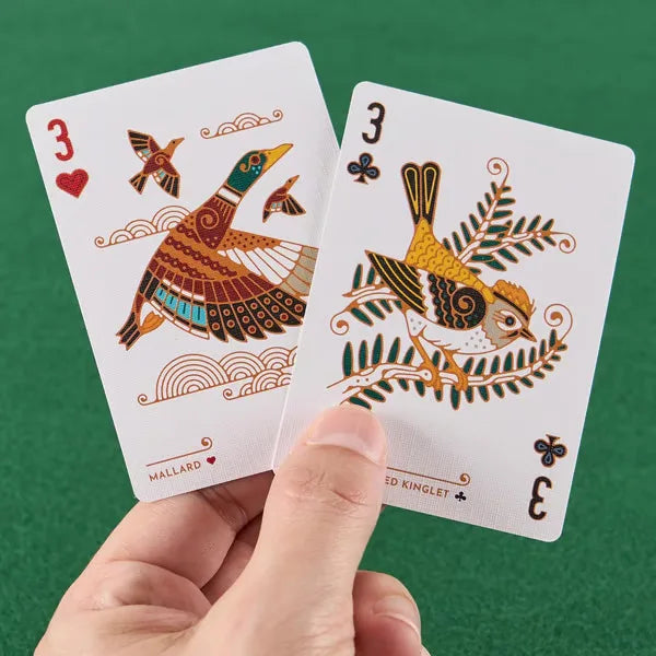 Bird-Themed Playing Cards with Unique Illustrations