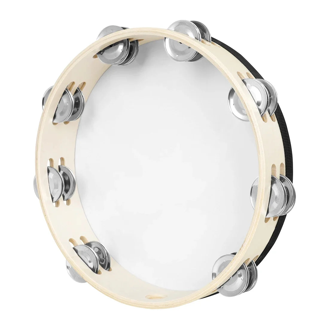 Professional Wooden Tambourine with Double Row Jingles