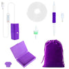 A purple electric diamond painting pen kit with a suction tool and storage pouch.