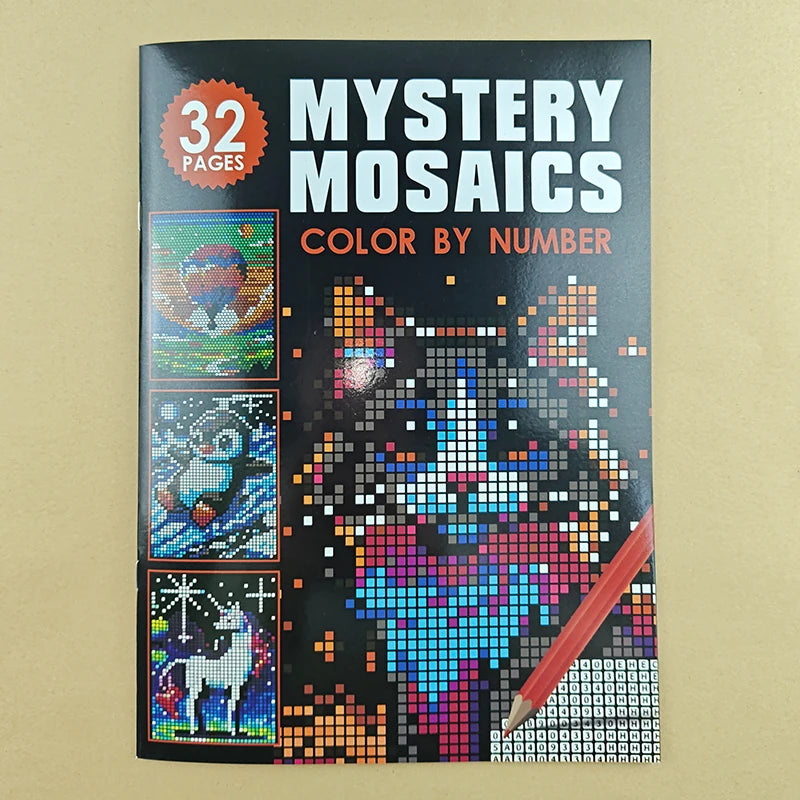 Mosaic Pixel Art Coloring Book for Adults – Stress-Relieving Mystery Scenes