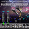A set of wireless microphone system components including transmitters, receivers, and an audio mixing console panel.