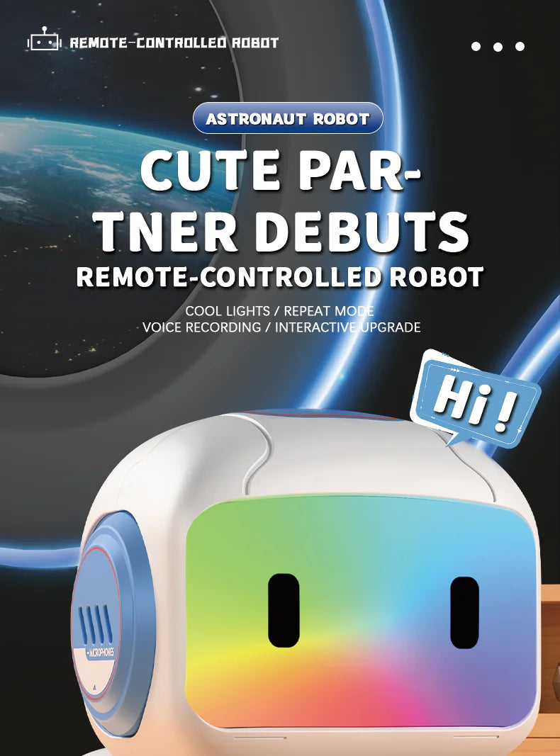 Interactive Remote Control Robot with Lights, Music & Recording