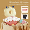 A 3D breathable elf princess knee pad and horizontal strap anti-collision knee pad set for baby