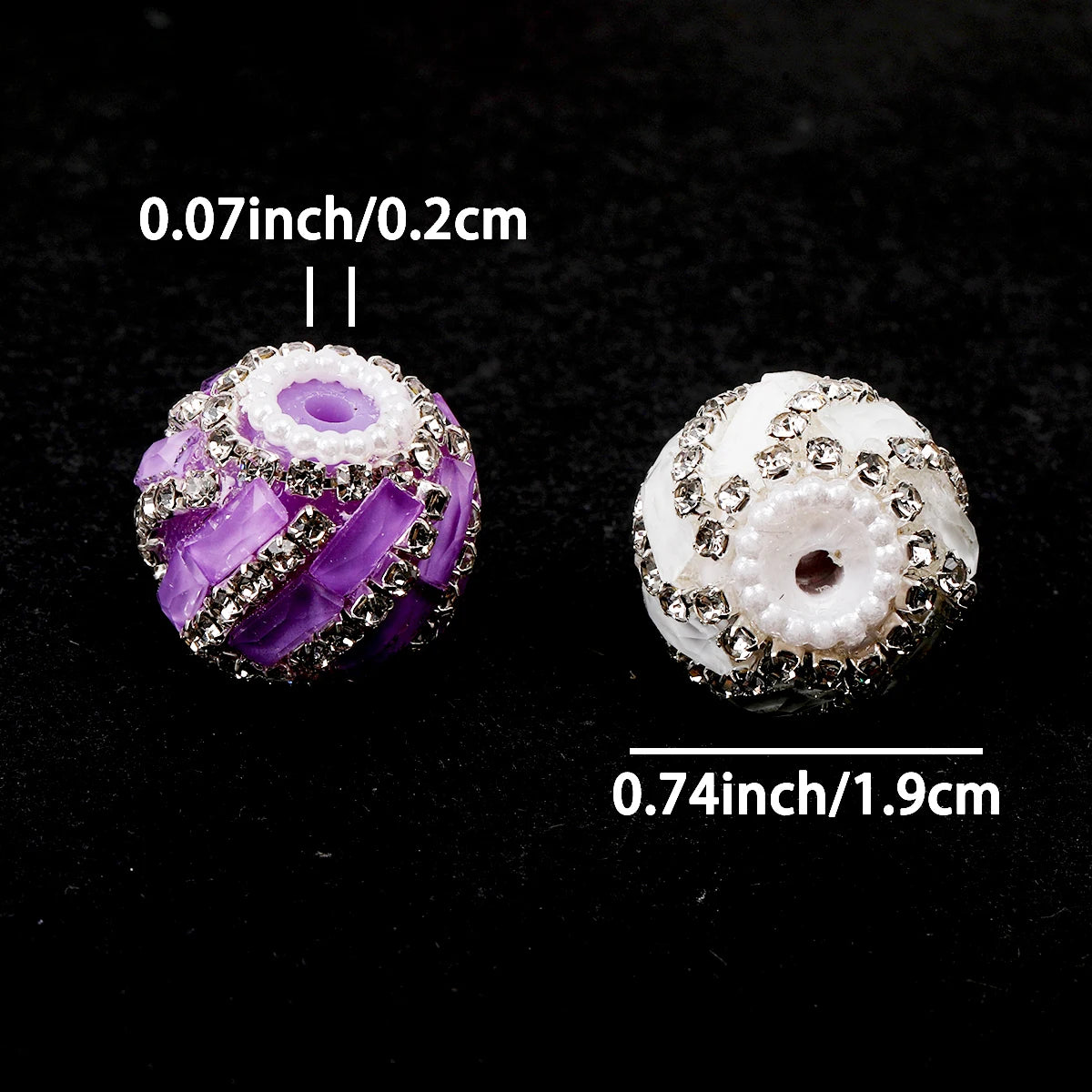 Striped Rhinestone Acrylic Beads for DIY Jewelry Making