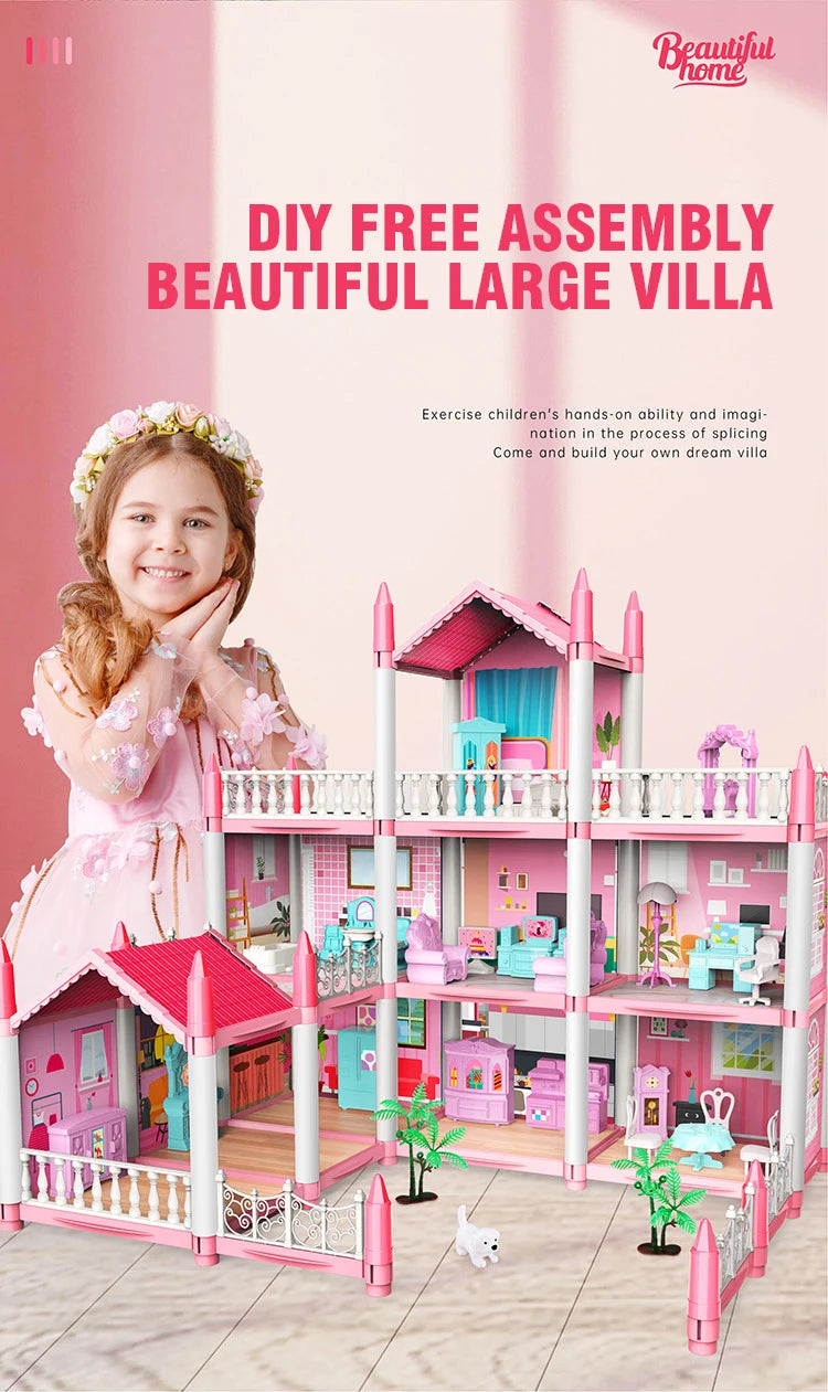 Dream Villa Dollhouse Playset with Furniture for Kids