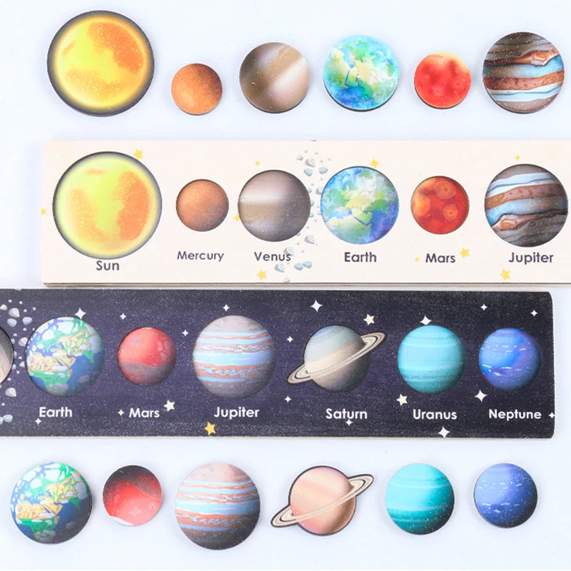 Montessori Wooden Solar System Puzzle for Kids