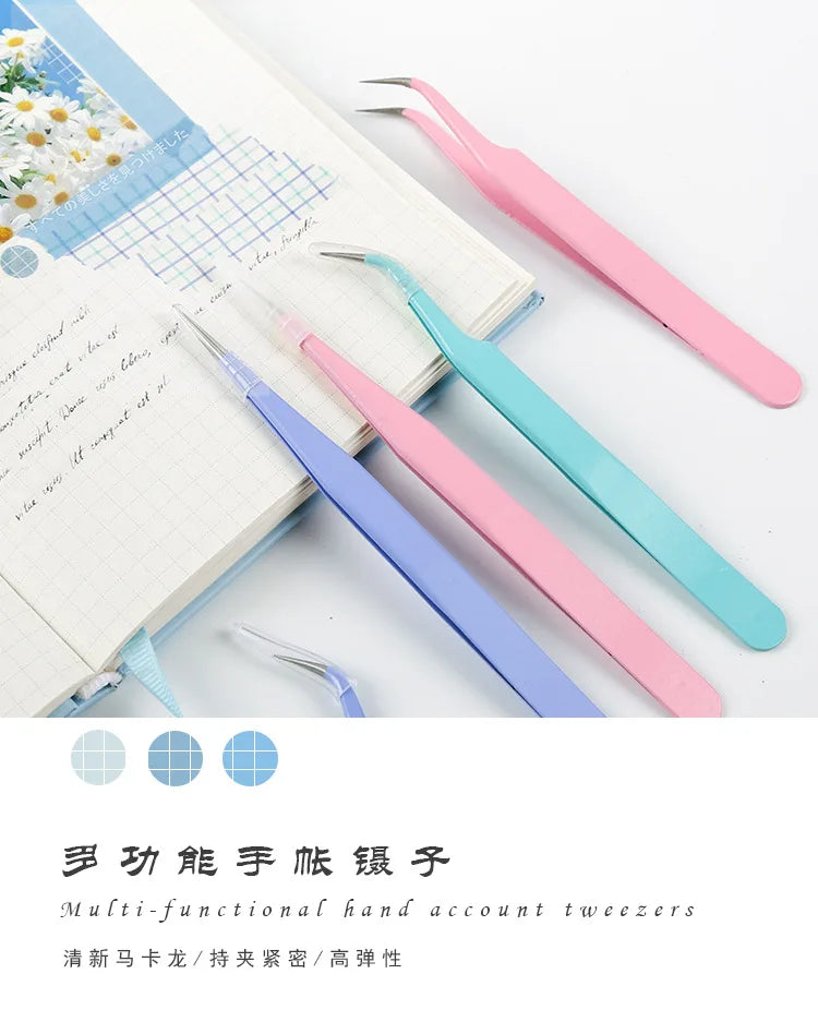 Precision Stainless Steel Tweezers for Crafting & Planners