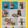 A collection of air-dry stone plastic clay sculptures showing various forms and textures.