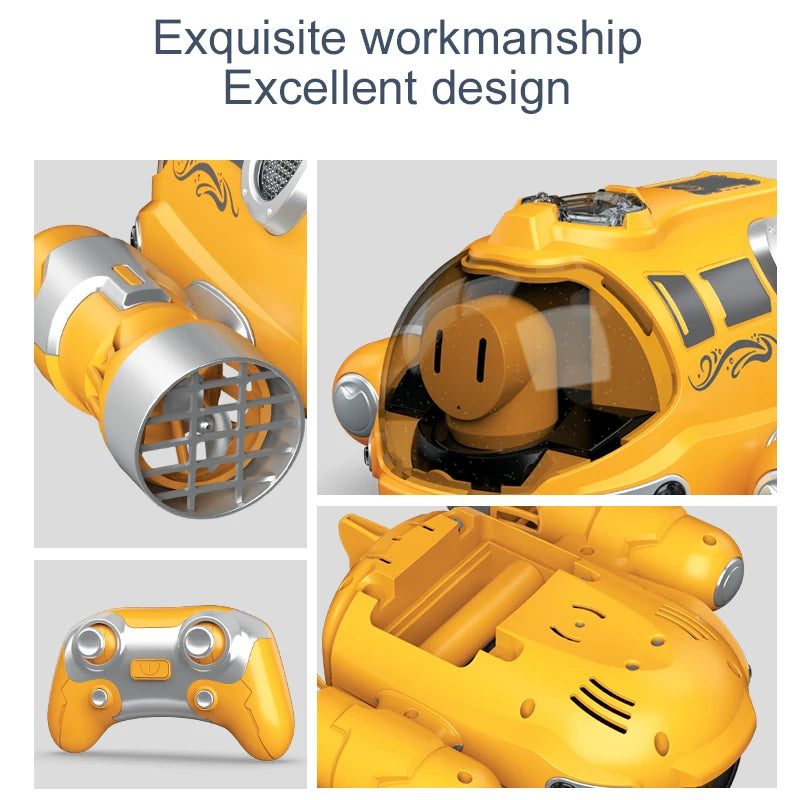 Gros plan d'un bateau spray électrique jaune avec une exécution et un design exquis.