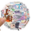 A collection of 50 dental-themed decorative stickers featuring teeth, gums, and related imagery.