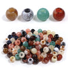 A collection of 50 imitation jade acrylic cloud beads in various shades of green, brown, and translucent colors.