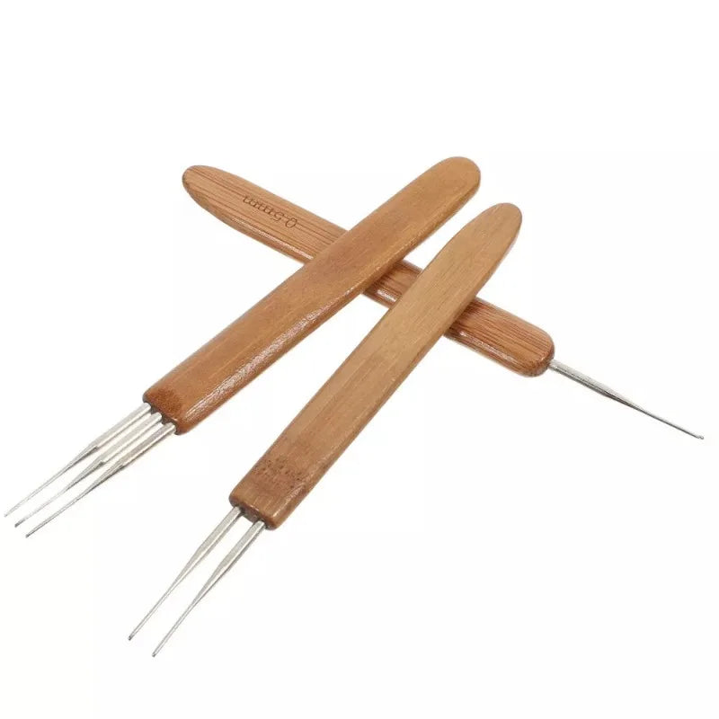 Dreadlock Crochet Hook Set with Bamboo Handles