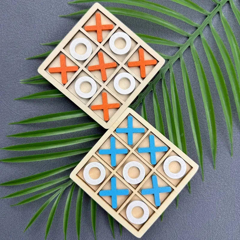 Classic Wooden Tic Tac Toe Game for Family Fun