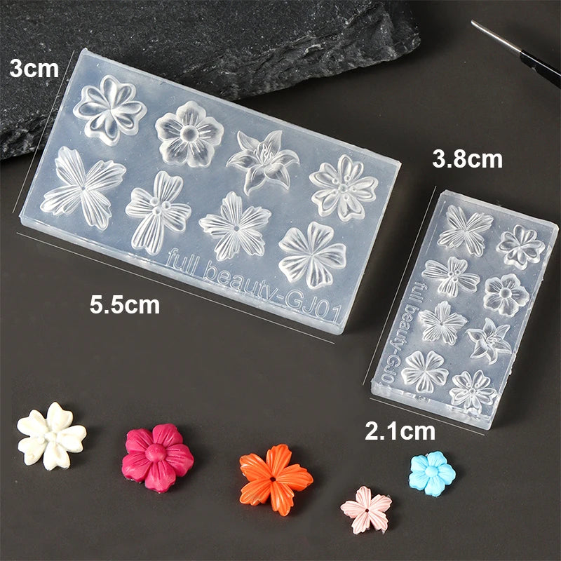 Floral Silicone Nail Art Stencils for 3D Design