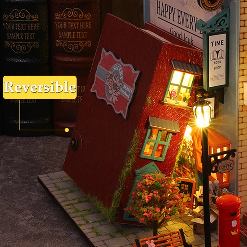 DIY Miniature Wooden Dollhouse Kit with LED Lights and Furniture