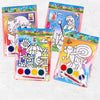 A set of five colorful DIY cartoon coloring painting kits for kids featuring various characters and designs.