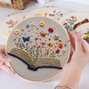 Floral Book Embroidery Kit – DIY Cross Stitch for Adults