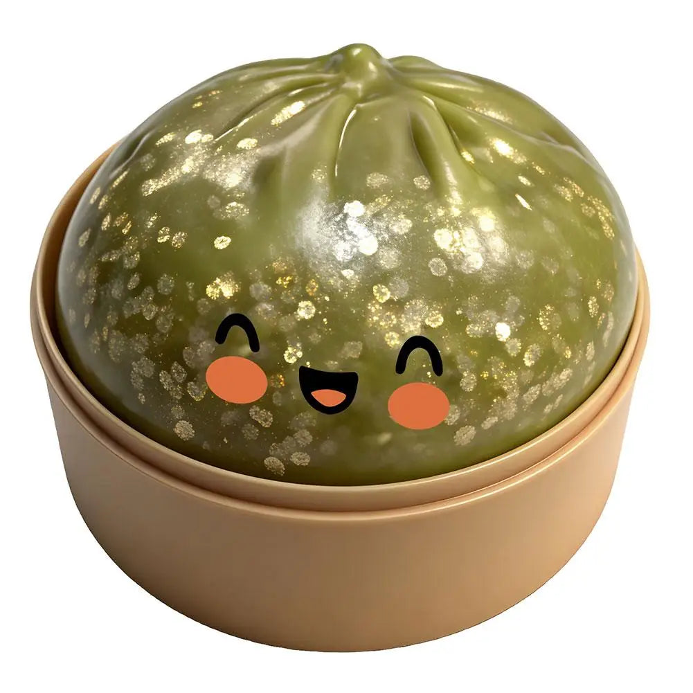 Squishy Steamed Bun Stress Ball with Slow-Rising Glitter