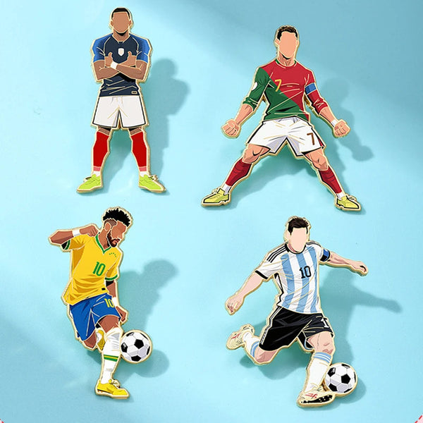 Cartoon Football Player No. 7 Enamel Pin