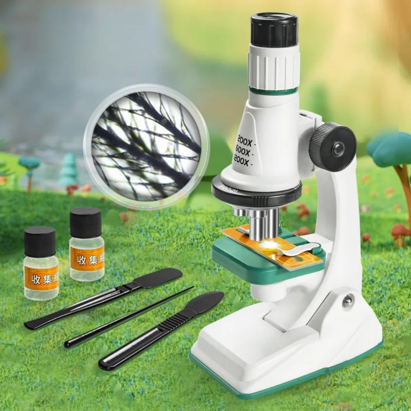 Kids Pocket Microscope with LED Light - 200x to 1200x Zoom for STEM Learning