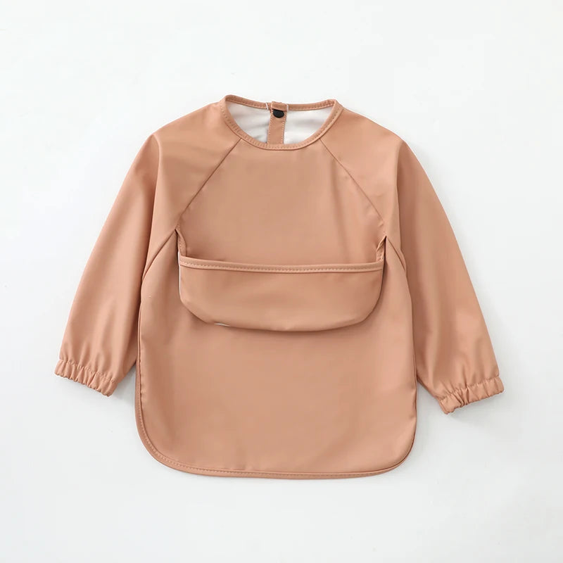 Waterproof Long-Sleeve Art Smock Bib for Toddlers
