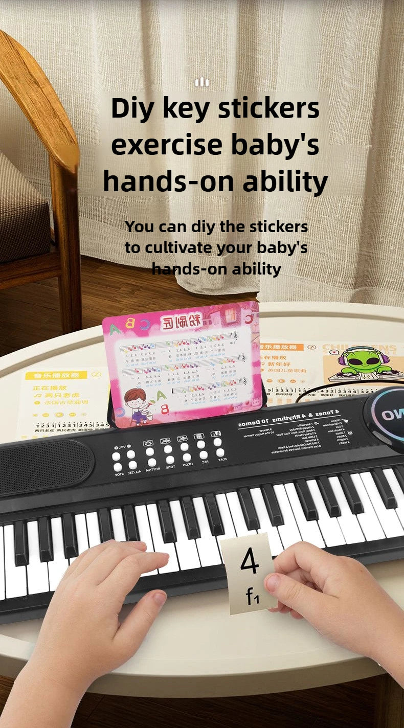 37-Key Kids Electronic Piano with Microphone and Stand