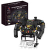 A black steering wheel building blocks set with various components and a separate box.