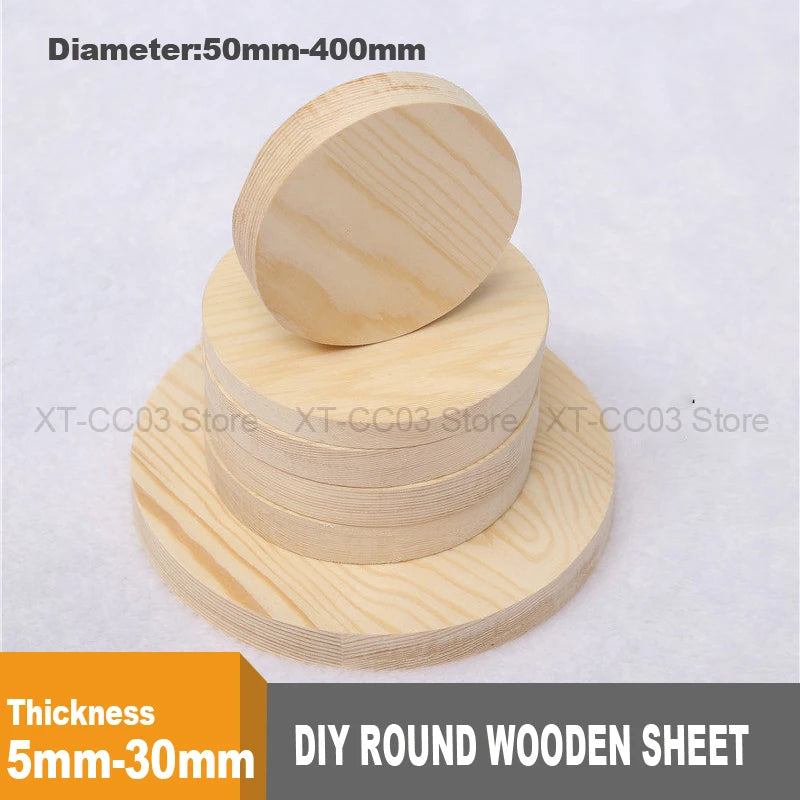 Round Solid Wood Sheets for DIY Crafts and Home Decor