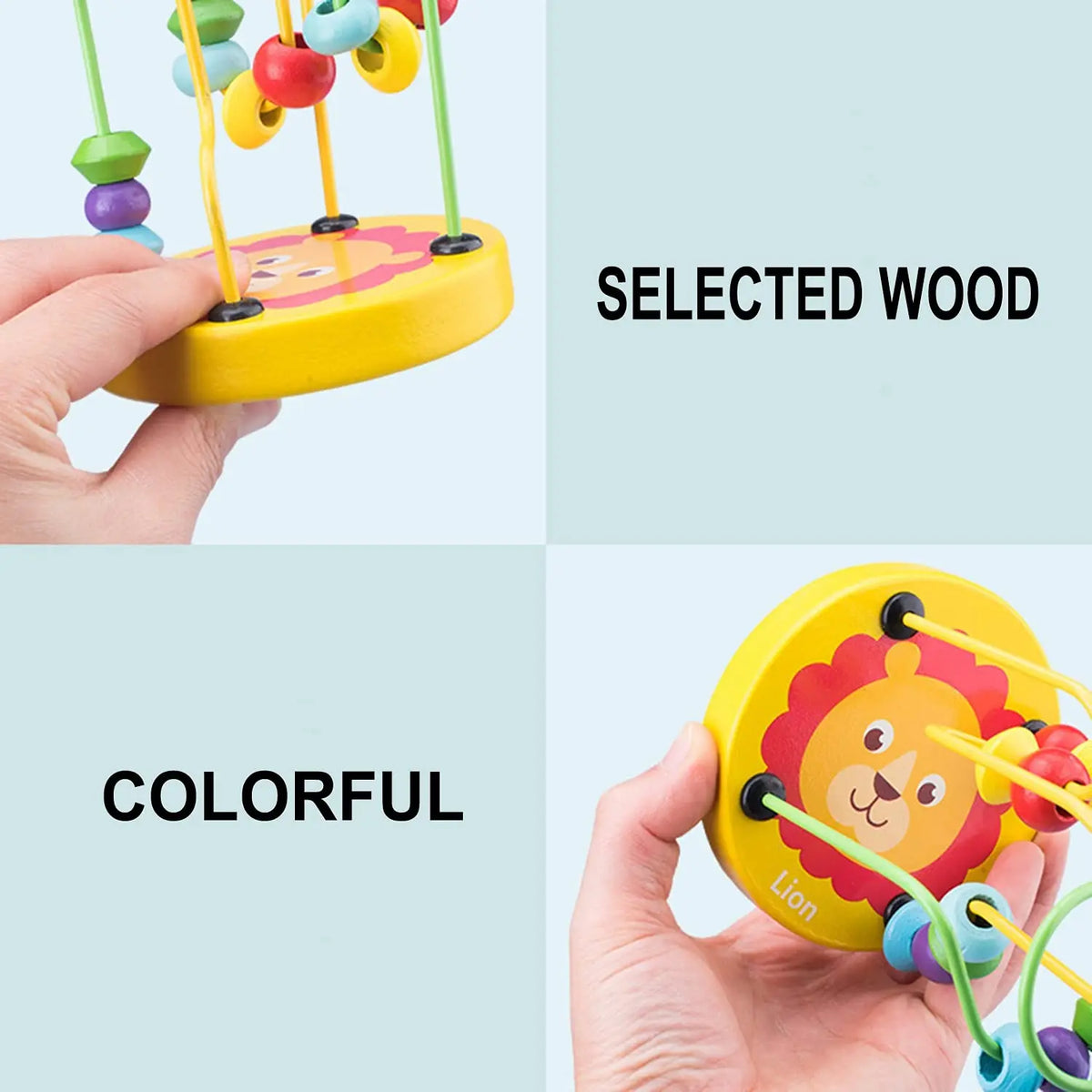 Montessori Wooden Bead Maze Toy for Toddlers