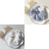 Plush Knit Scrunchie Hair Ties with Leather Accent